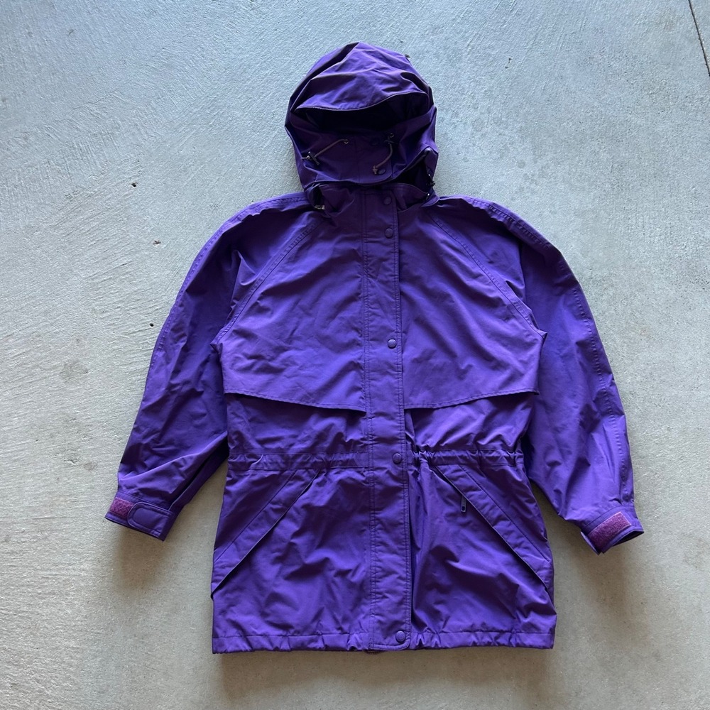 Vintage Eddie Bauer Jacket Women's Small Purple Full Zip Parka Hooded Gore Tex